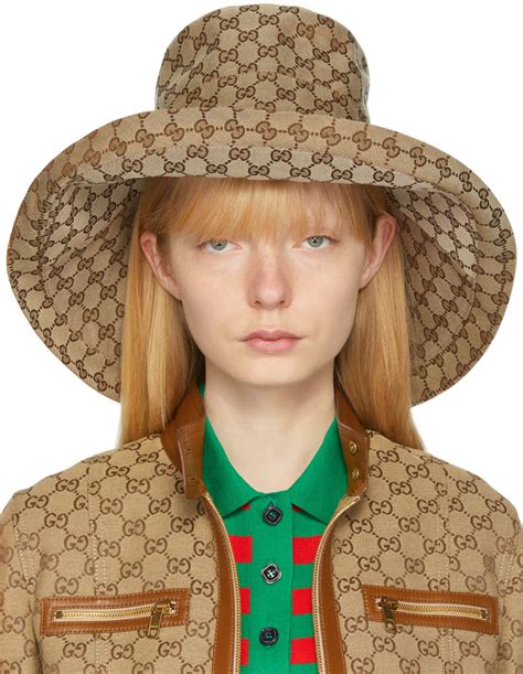 gucci felt wide brim hat|gucci gg canvas hat.